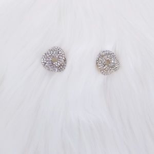 Silver Crystal Stud Earings